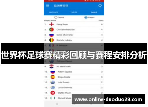 世界杯足球赛精彩回顾与赛程安排分析