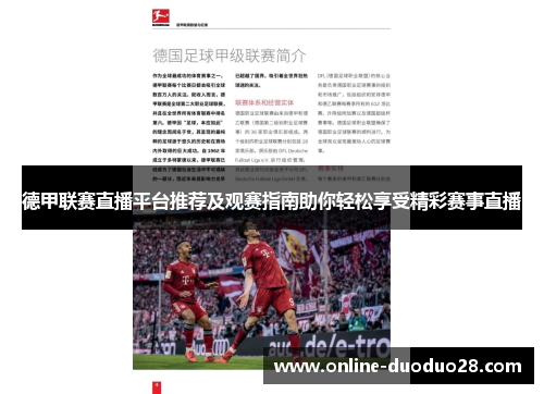 德甲联赛直播平台推荐及观赛指南助你轻松享受精彩赛事直播